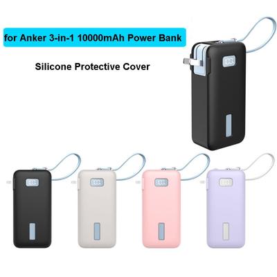 Shockproof Silicone Case Solid Color Soft Protective Case Portable Dustproof for Anker NANO 3-in-1 Power Bank 10000mAh 30W