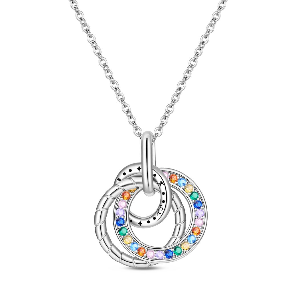 New Original 925 Silver Four-Leaf Clover Butterfly Star Moon Heart Key Necklace Fit Women Jewelry Valentine's Day Gift