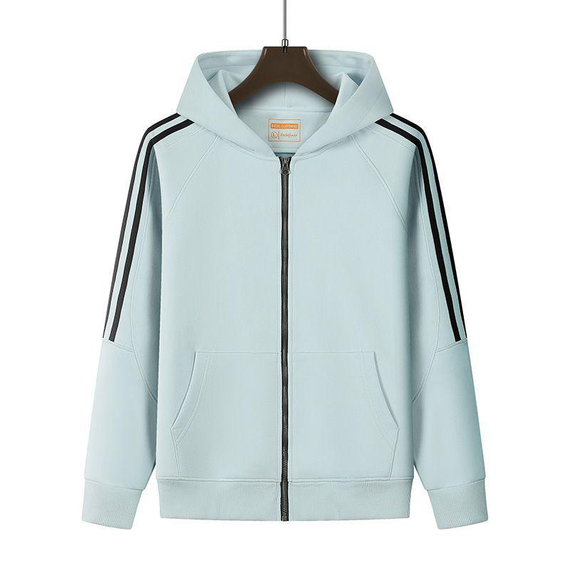 Unisex Striped Zip-Up Hooded Cardigan - Spring/Autumn Fashion Streetwear