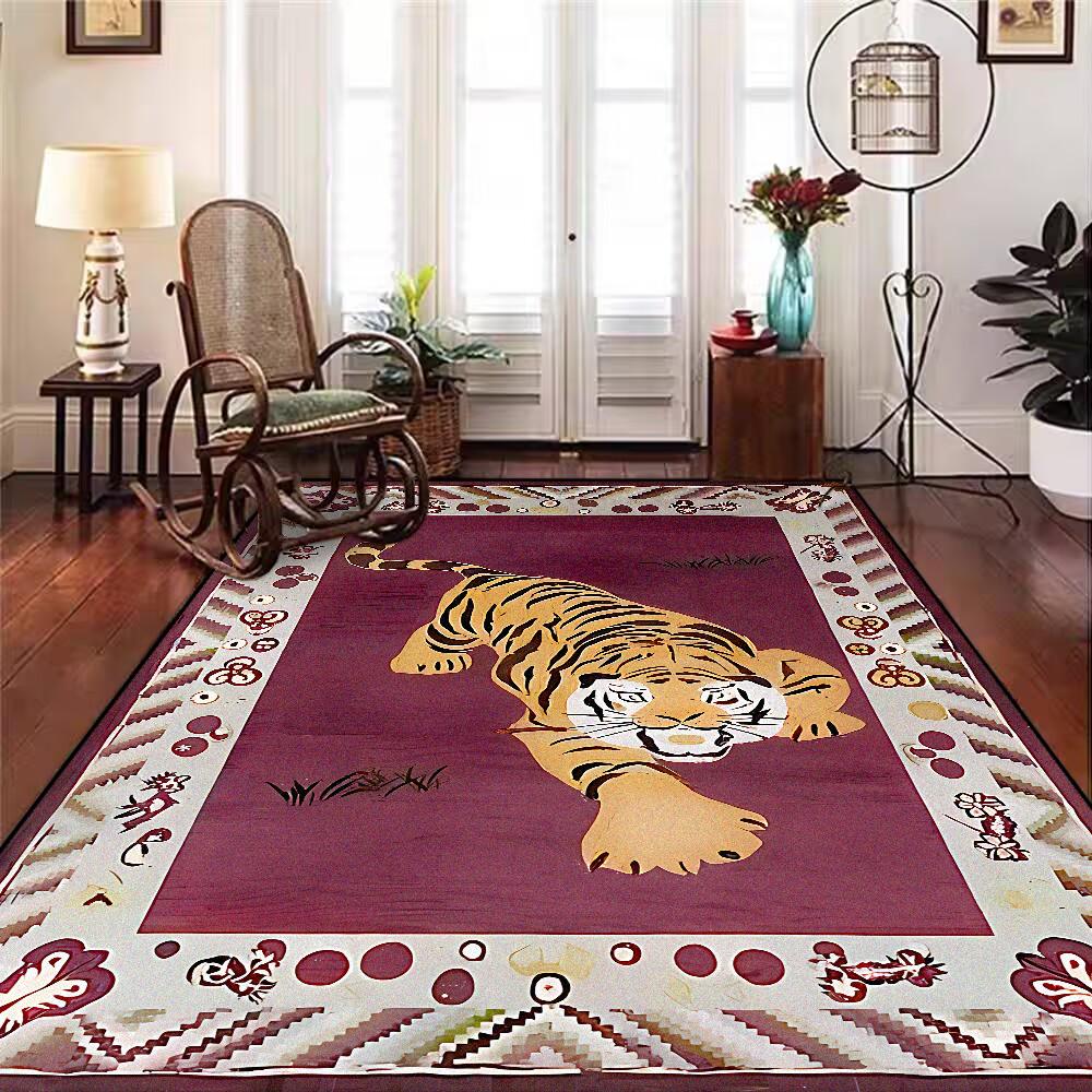 Home Decoration Luxury Retro Persian Carpet for Living Room Big Size Tiger Pattern Non-slip Mat for Kids Office Lounge Decor Rug
