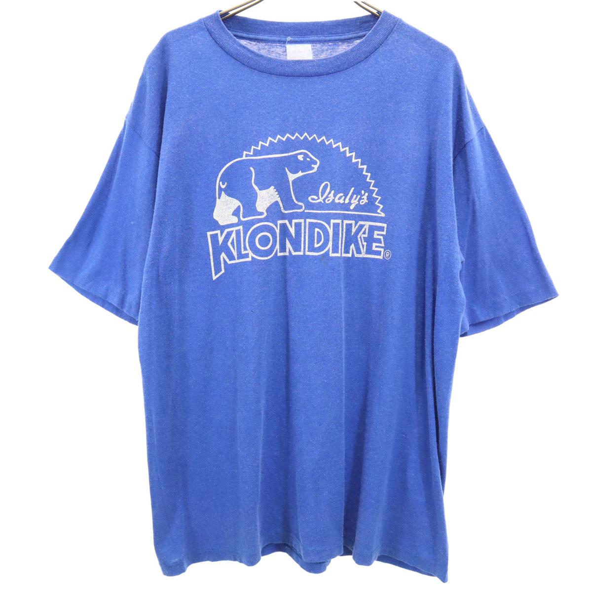 

СТАРАЯ 80-х 90-х Футболка с коротким рукавом синяя KLONDIKE Мужская Б/У