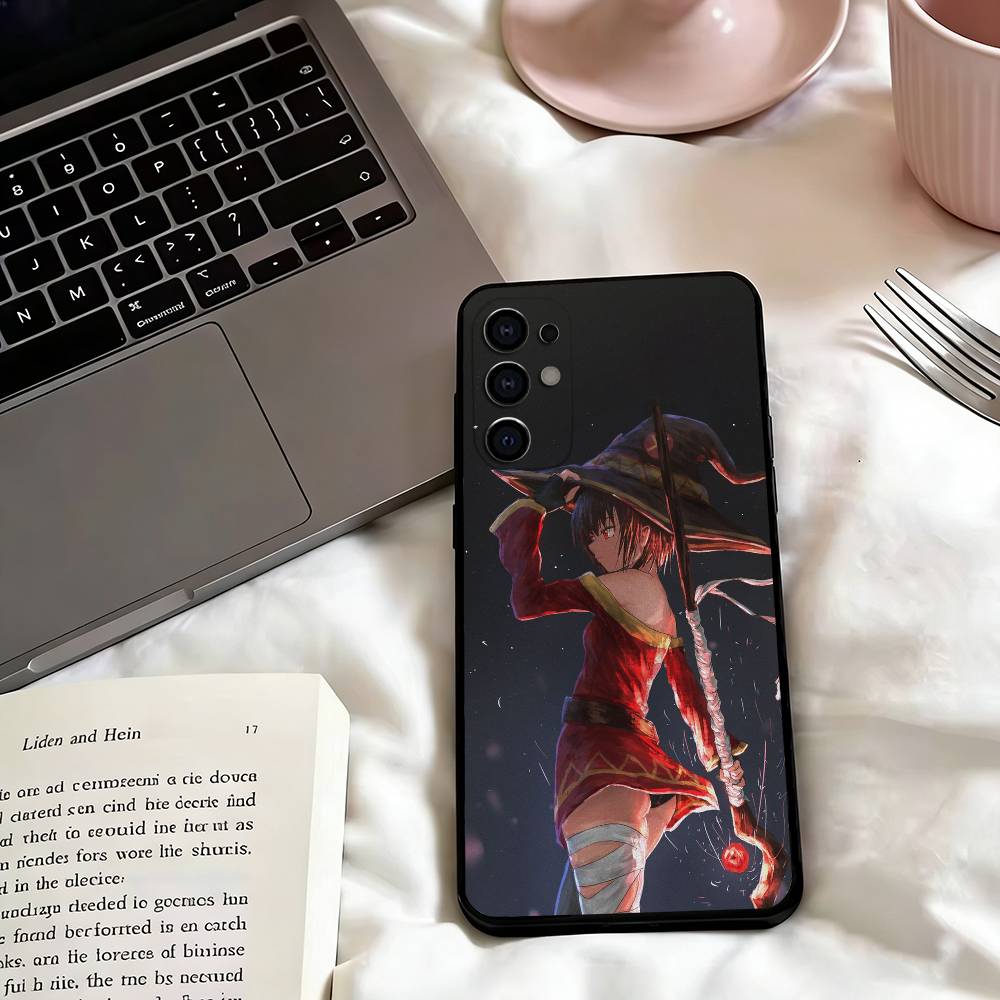 Megumin-n Anime KonoSubaS-S Phone Case Black Silicone Soft For Samsung S25,S24,S21,S22,S23,S30,Ultra,S20,Plus,Fe,Lite