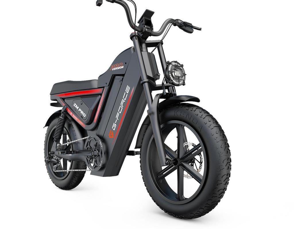 G-FORCE ZMPRO Bicicletta Elettrica Stile Moto per Adulti Motore Potente da 750W Batteria Grande da 52V40AH Ruote da 20 Pollici E-Bike All-Terrain Off-Road per Adulti