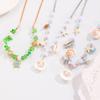 Sweet Summer Choker Necklace for Women Dopamine Seashell Starfish Pendant Asymmetrical Seaside Layered Chain Boho Zircon Gift