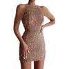 Sexy Party Dress Evening Dress Birthday Party Banquet Sequin Skirt Micro Elastic Tight Sleeveless Dress