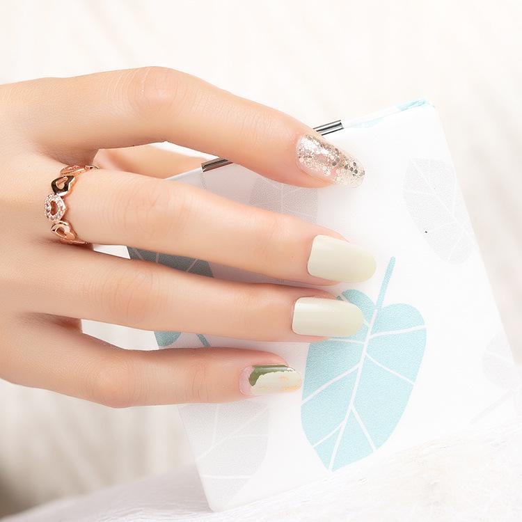 Glitter Powder Nail Polish Film Full Nail Art Sticker 20 Finger UV Nail Sticker Waterproof Nail Art Sticker