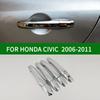 For Honda Civic 8th 2006 2007 2009 2008 2010 2011 Auto Door Handle Cover Door Bowl Frame Trims Sticker Car Styling Accessories