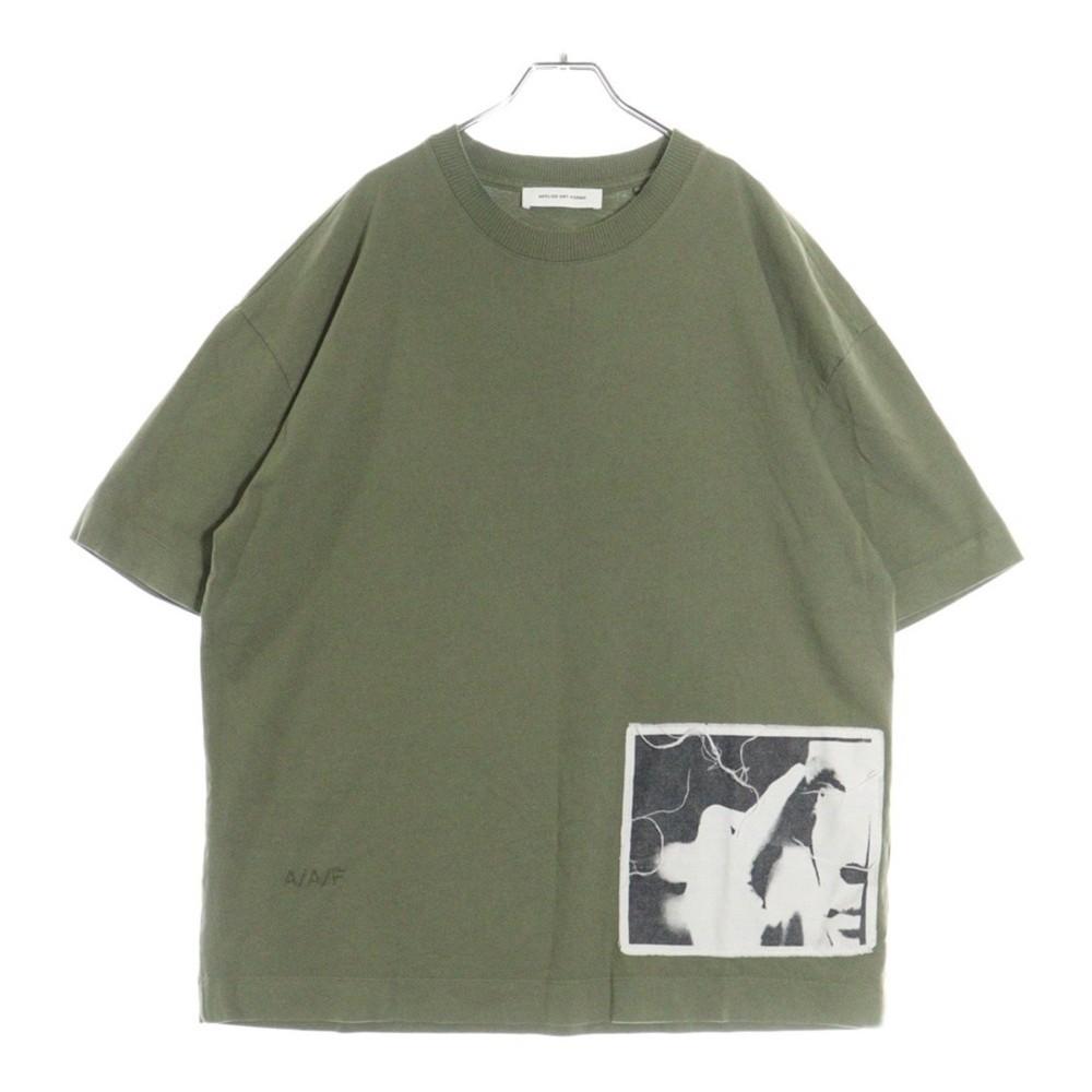 APPLIED ART FORMS Patch Design Crew Neck Cotton Short Sleeve T-shirt Top Used 02 Unisex T-Shirt