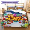 My Singing Monsters Pattern Bedding,Quilt Set Quilt Cover Pillowcase Home Birthday Gift (1 * Duvet Cover + 2 * Pillowcase, Without Core)