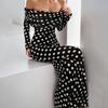 Women's 2026 Spring Retro Polka Dot One-Shoulder Dress