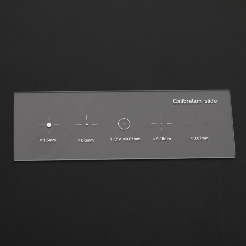 0.01mm Microscope Slides Reticle Calibrating Slide Ruler Cross Microscope Calibration Ruler Stage Micrometer with 4Scale