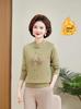Autumn/Winter Velvet-Lined Qipao Sweater for Middle-Aged Women