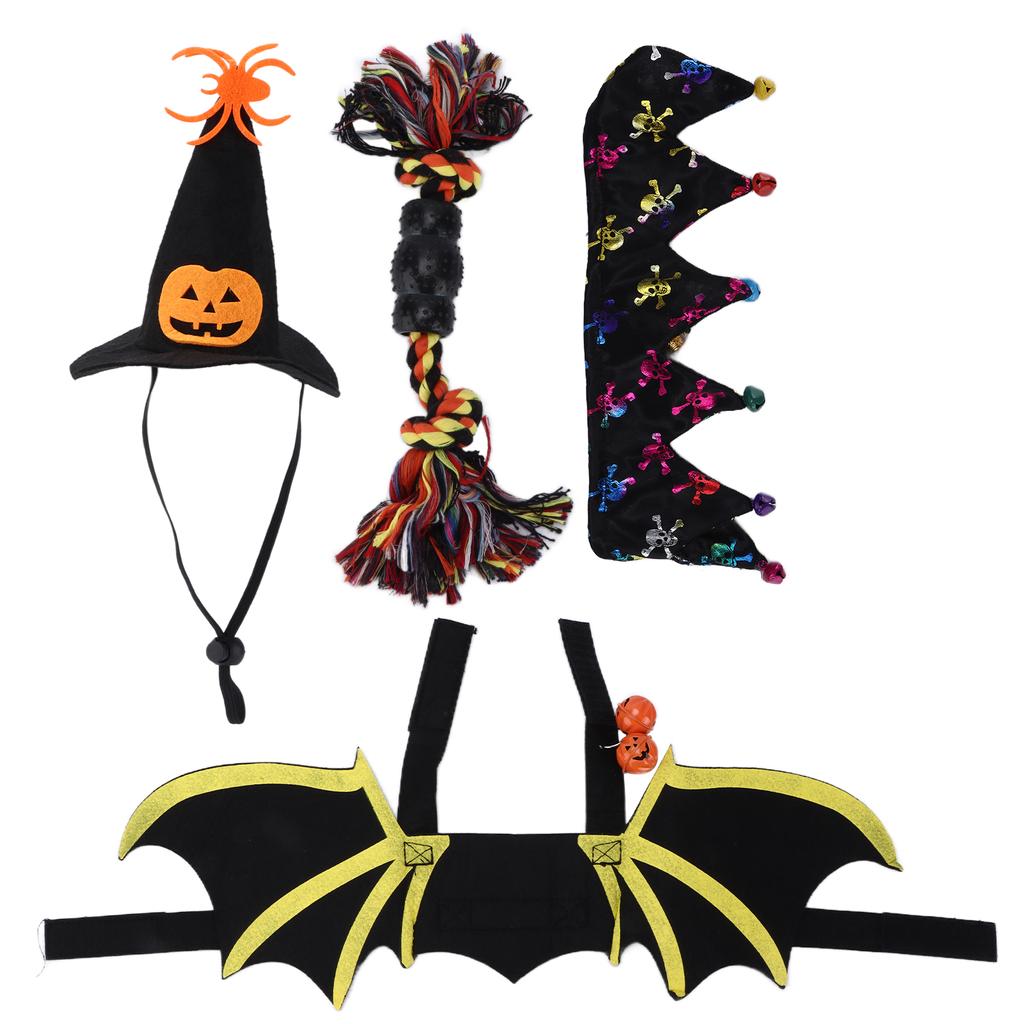 4 Pieces Halloween Bat Pet Costume Dog Costume Dress Up Accessories for Cats Cosplay Party Decoration