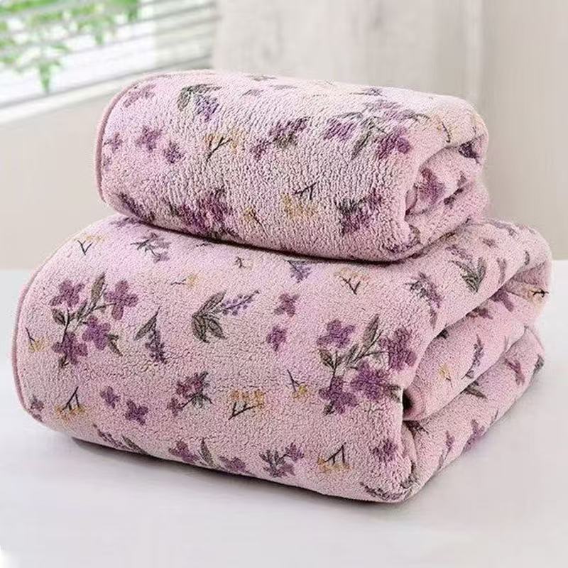 Coral Fleece  Mother and Child Set Towel Gift Towel Bath Towel Soft Bath Large Towel