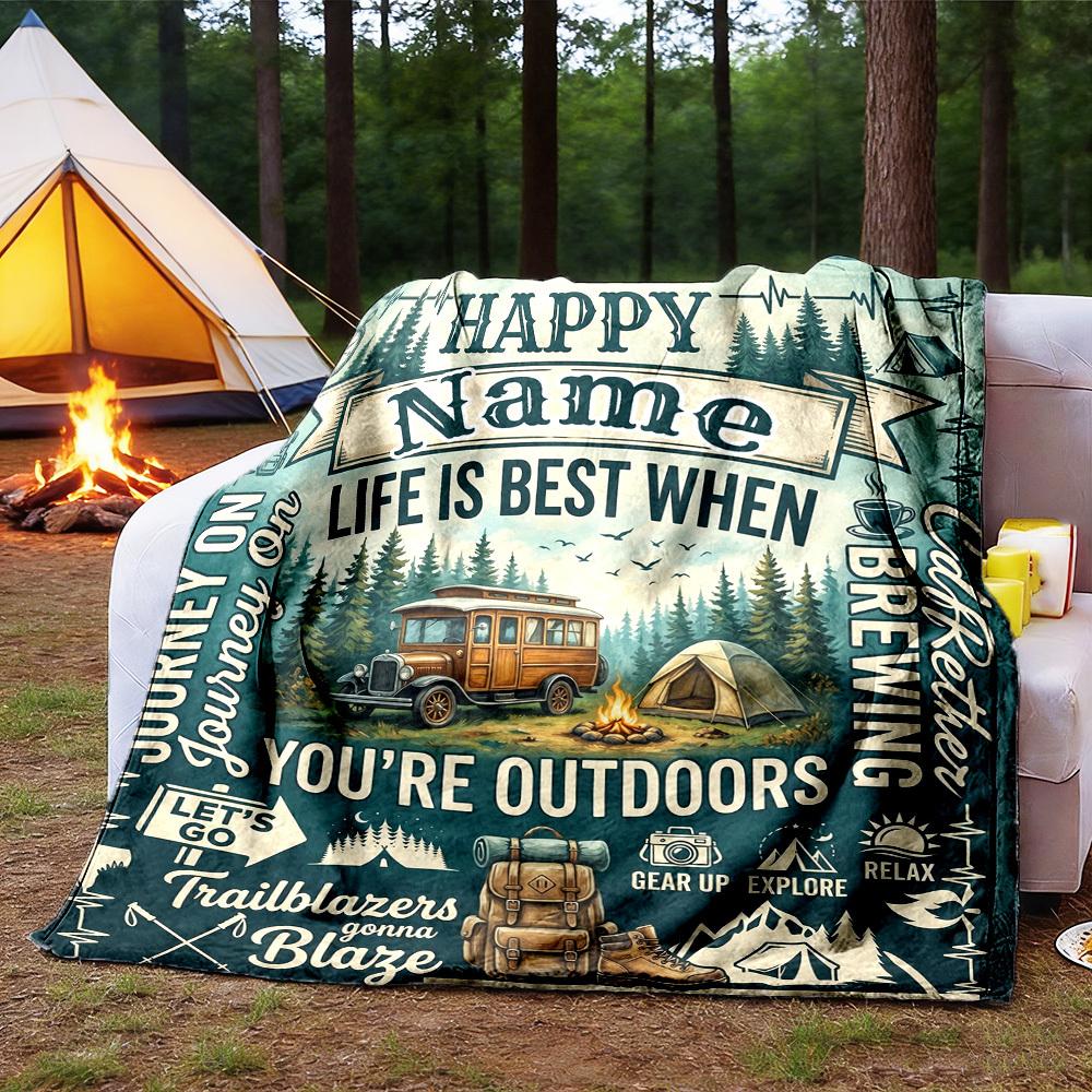 Birthday Wishes Customize Your Name Home Blanketss Comfortable Soft Lightweight Allseason Multipurpose Blanket For Picnic Sofa Office Bed Living Room