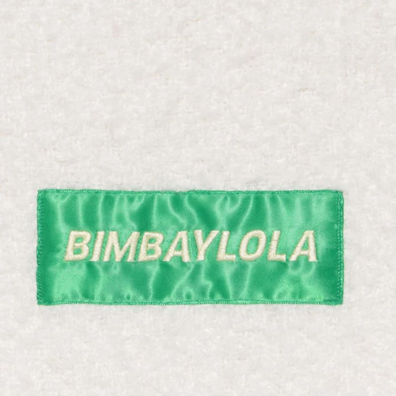 BIMBA Y LOLA [22FW] BIMBA Y LOLA White Fringe Satin Logo Muffler B226JII017WHF