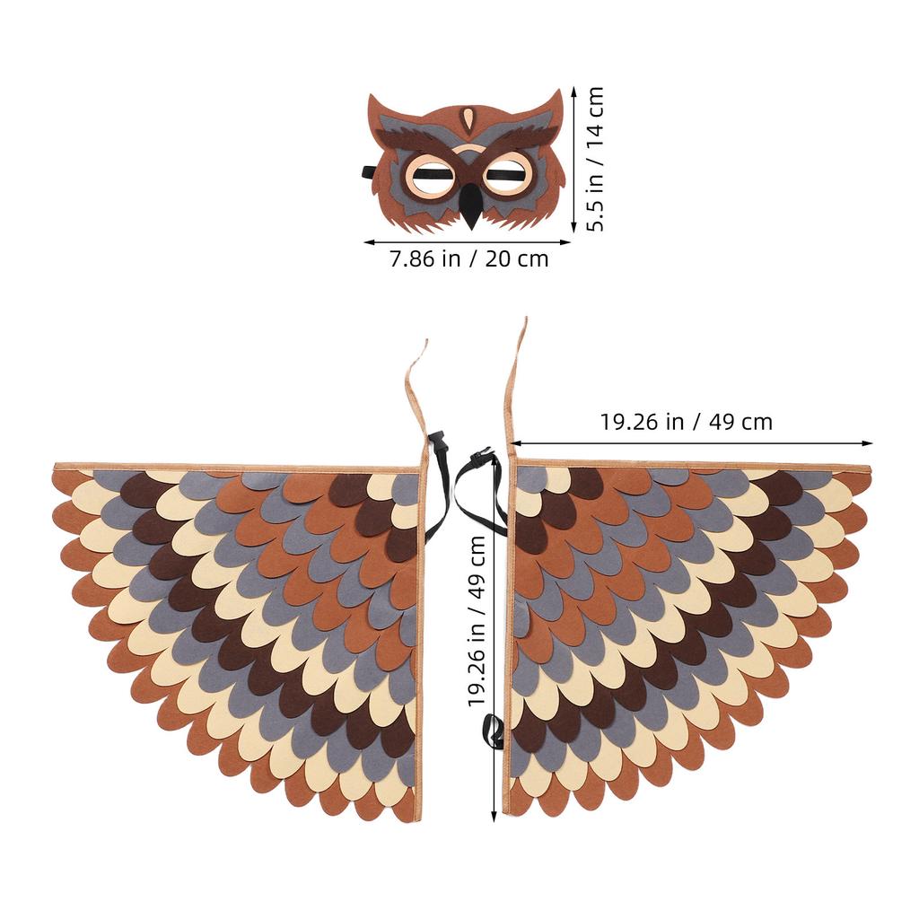 Animal Dress Up Costume For Kids Soft Felt Bird Wing Outfit Toddler Owl Chicken Parrot Fancy Party Play Role Pretend Suit