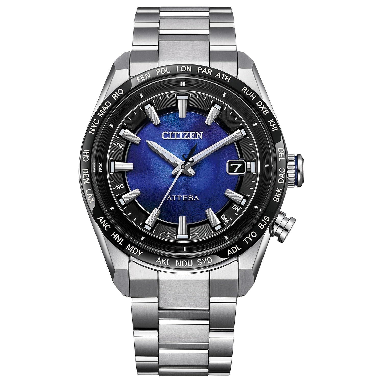 

Wristwatch ATTESA Waterproof UNITE with BLUE Limited Edition Silver Blue Silver [Citizen] Light-powered Eco-Drive Radio-controlled CB0288-65L Men s