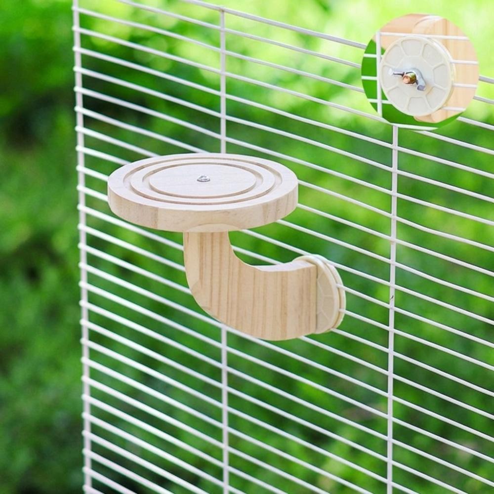 Wear Resistant Wooden Bird Perch Stand Bite Resistant Parrot Perch Platform  Parrot Cage 1 Layer