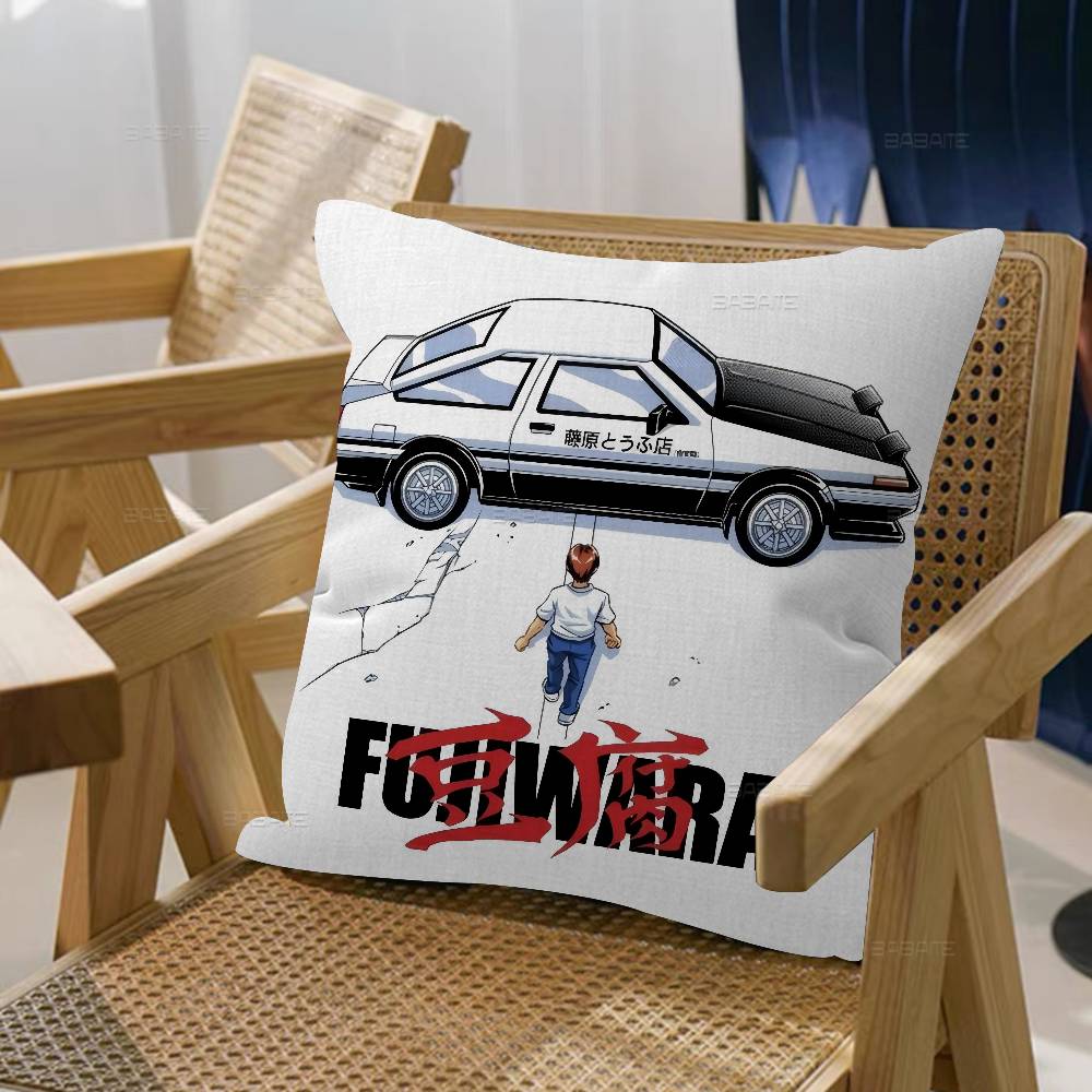Anime IInitial D Pillow Cushion Cover Pillowcase Living Room Sofa Home Decor Customized
