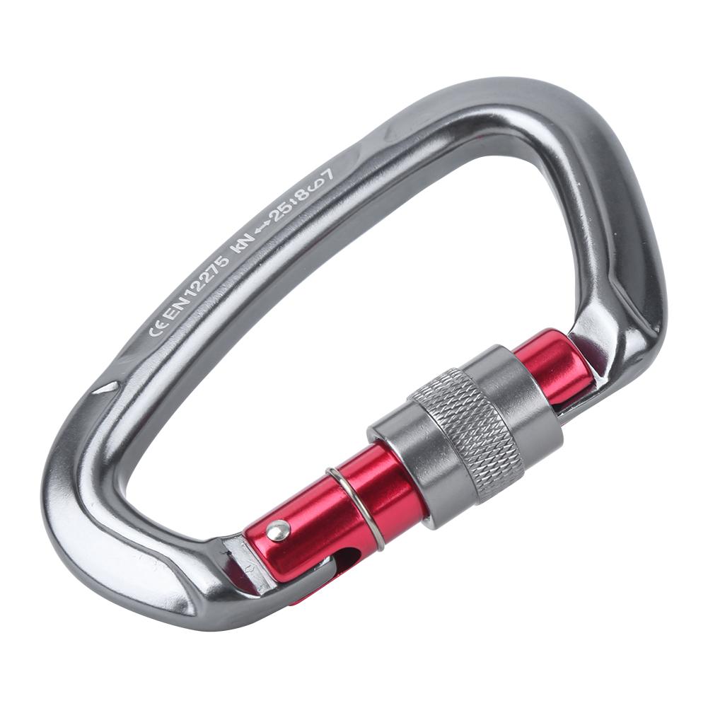 Outdoor Aluminium Alloy D Lock Hammock Backpack Cable   Rock Climbing Carabiner