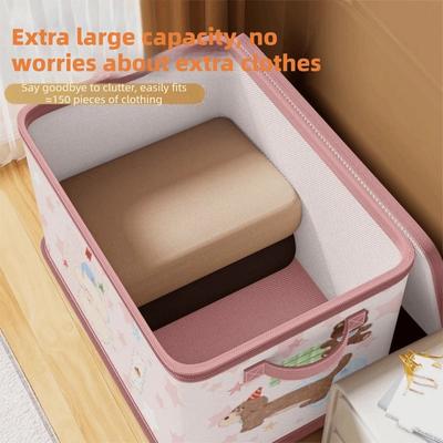 Cartoon Folding Clothes Storage Box Dust-proof Moisture-proof Quilt Pants Sweater Storage Box Space Saving Large Capacity