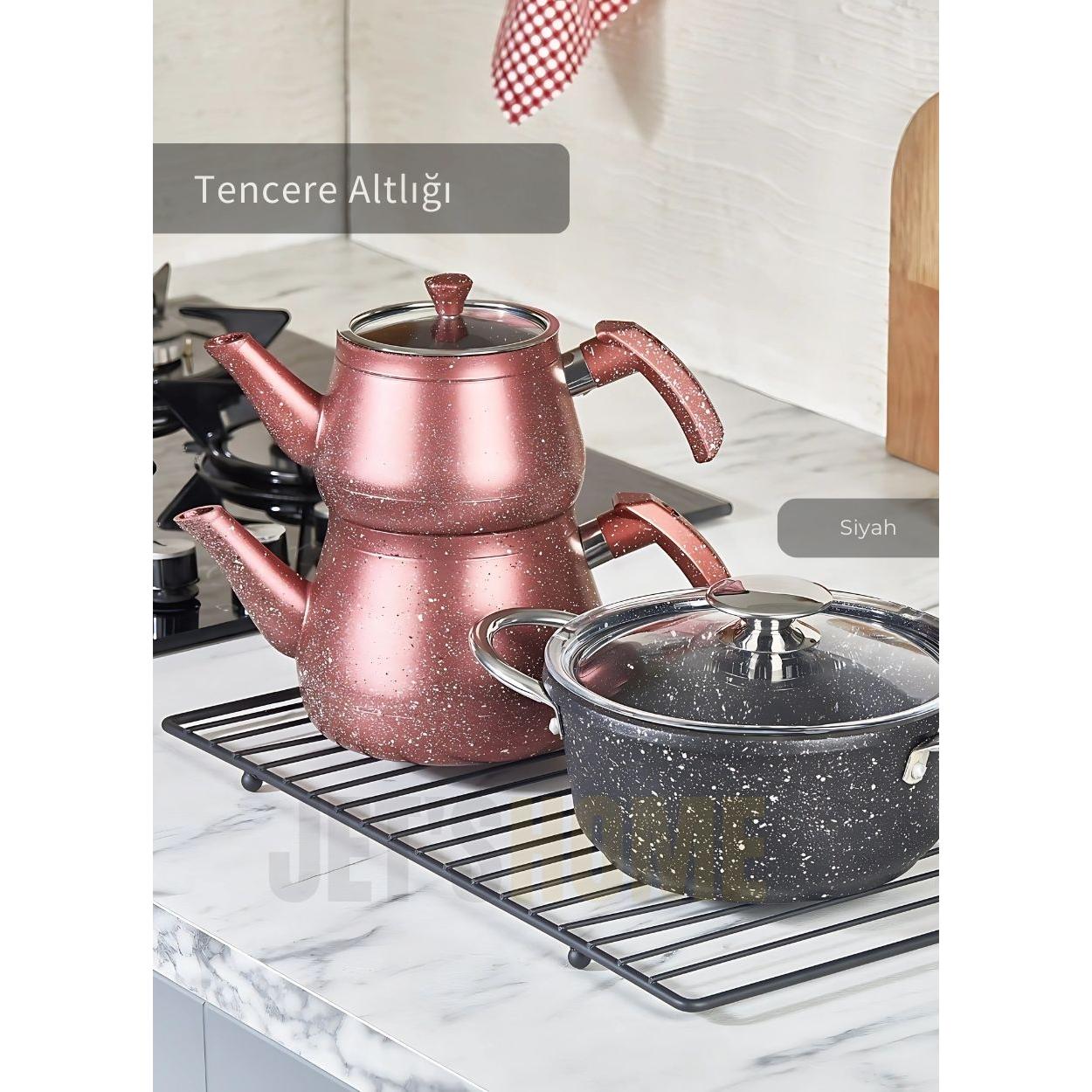 

Nihale Paslanmaz Tencere Çaydanlık Altlığı Isıya Dayanıklı Mutfak Tezgahı Koruyucusu Çelik Siyah