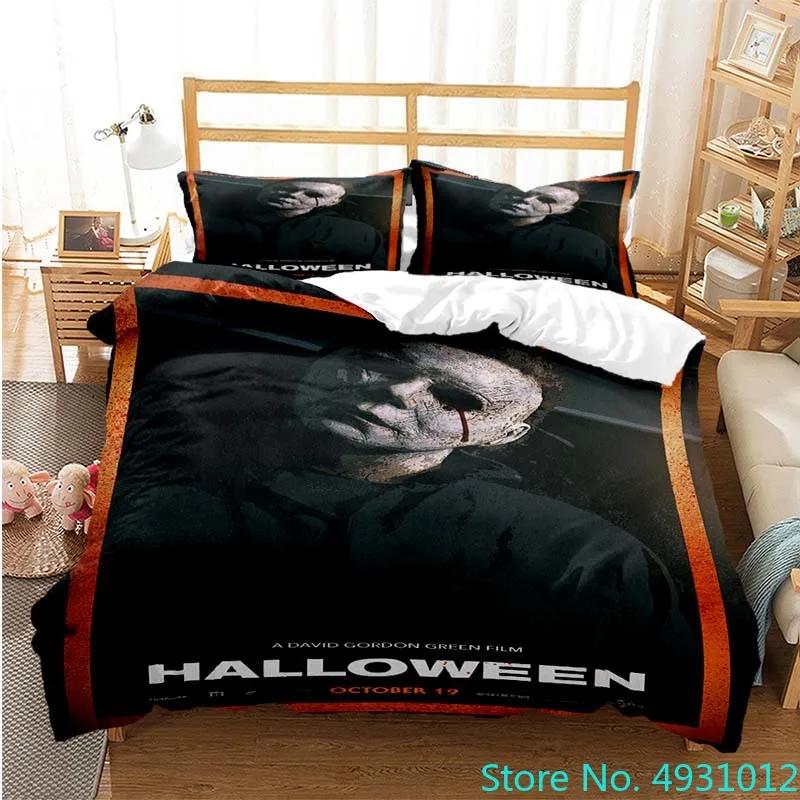 Halloween Michael Myers 3D Printed Bedding Set Duvet Cover Pillowcases Comforter Bedding Set Bedclothes Baby Kids Child Gift