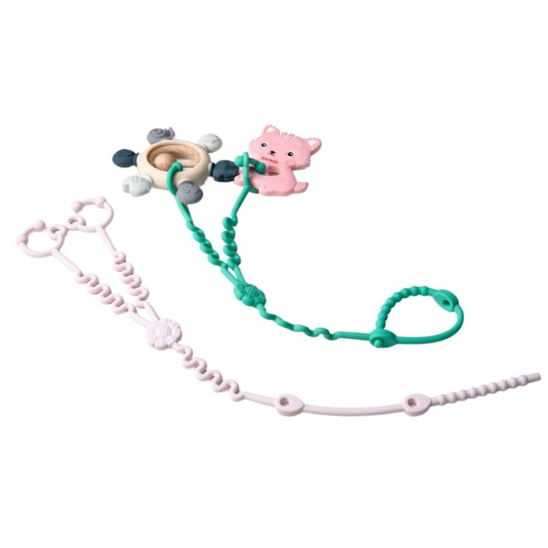 2 In 1 Sunflower Pattern Baby Pacifier Chain Silicone Bottle Holder Multifunctional Teething Toy for Easy Travel