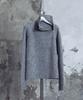 LANARCHIVE [0091] Shoulder Zip-Up Ribbed Knit - Gray