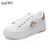 Autumn new leather waterproof student butterfly board shoes lace-up