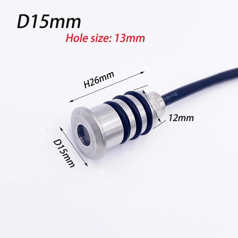 Mini LED IP68 Waterproof Stainless Steel Pool Light DC12V 24V Small Spotlight Staircase Passage Garden Terra Underground Light DC12V 3000K