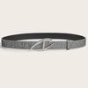 Elegant Rhinestones Studded Women Waist Belt Wide Band For Evening Parties And Casual Outings With Unique Buckles Design