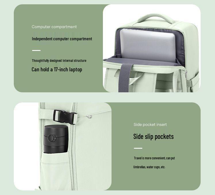Men's Large Capacity Travel Backpack with Wet/Dry Separation, Cabin-Size Business Computer Backpack