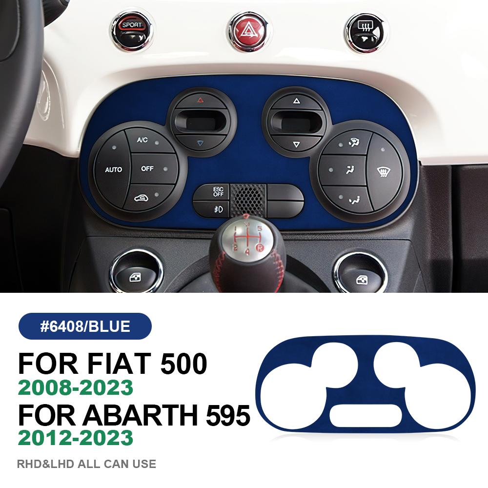 for Fiat 500 Abarth 595 2012 2013 2014 2015- Made of Alcantara Suede Sticker Central Ac Panel Trim Car Interior Accessories