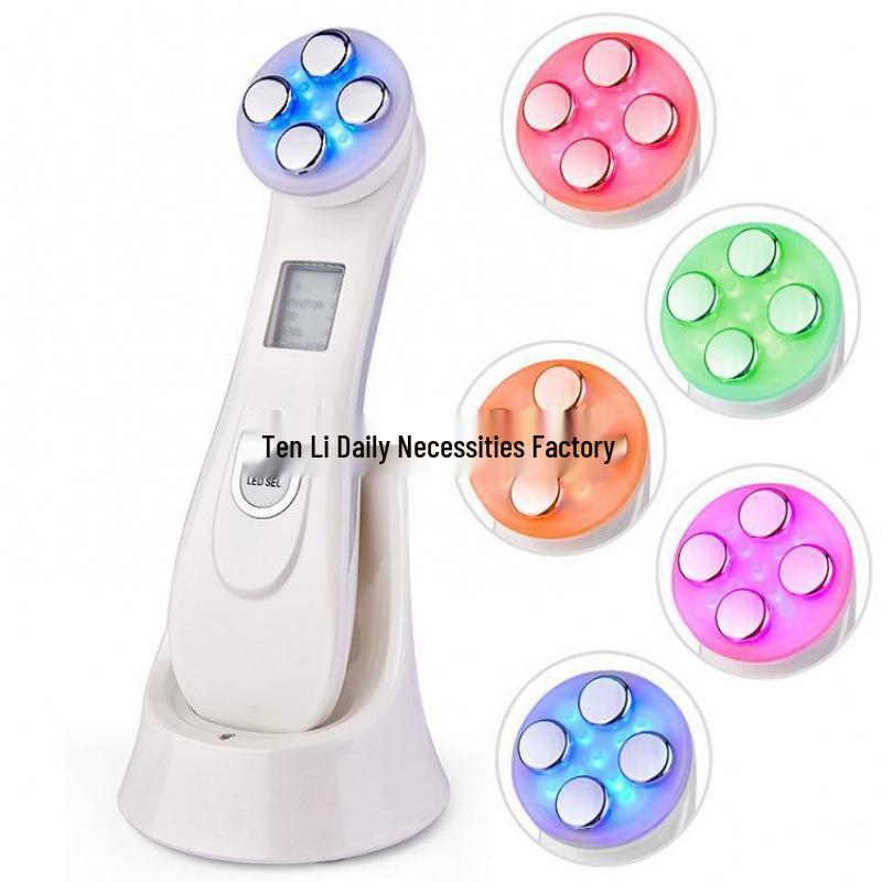 EMS Dual-color RF Device: Micro-electric Skin Tightening & Anti-Wrinkle Treatment with Freckle Removal and Five Light Options