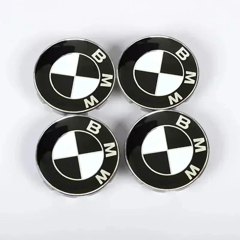 Ta30-4pcs 56mm 68mm Car Logo Wheel Center Hub Caps ABS Tire Cover Sticker For BMW X1 X3 X5 X6 Z4 E60 E38 E53 E70 E85 Accessories