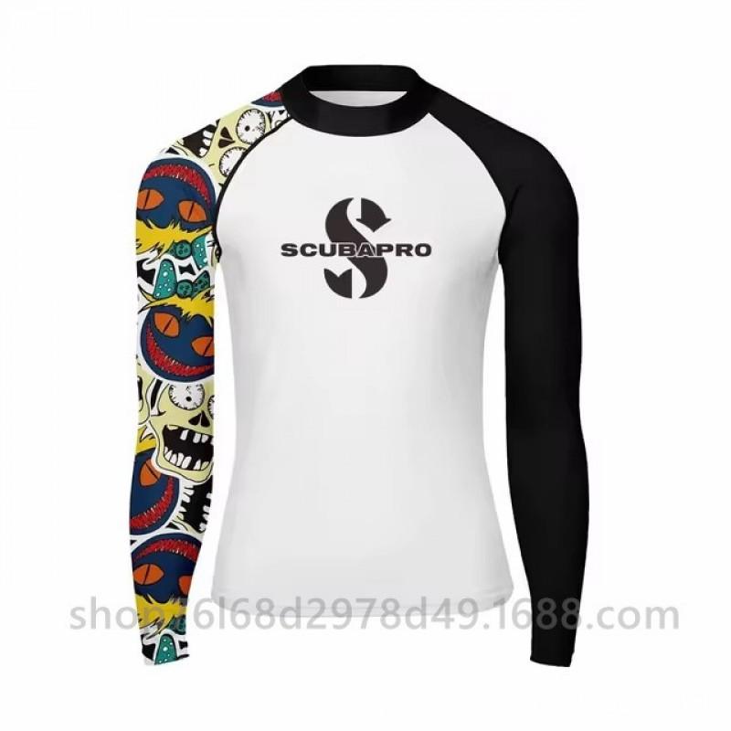 

SCUBA Professional Surfing Suit Outdoor Sunblock Snorkeling Swimsuit Long-sleeved Split Top Quick-drying Diving Tight S