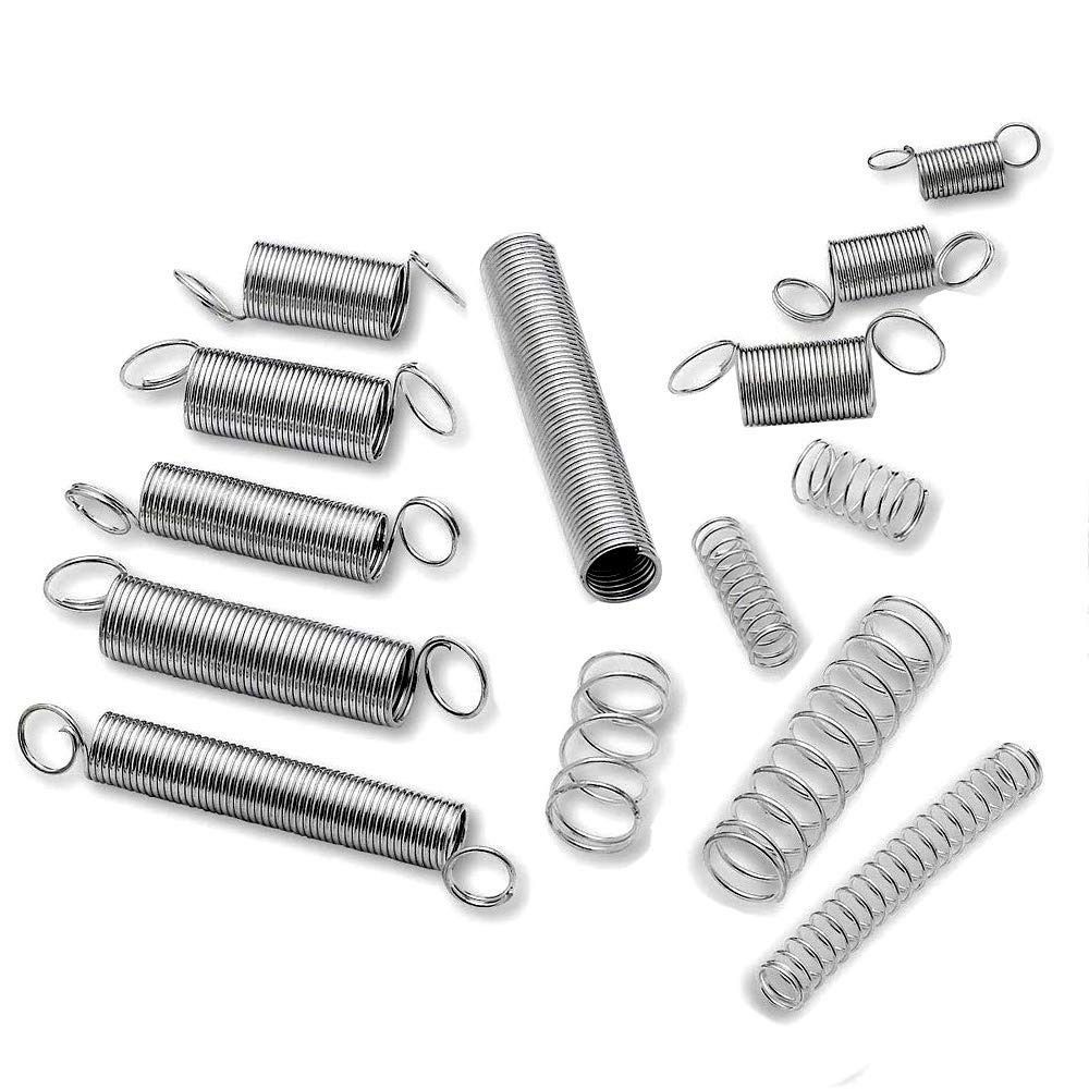 200PCS Mixed Size Compression Spring Kit Boxed Stainless Steel Assortment Spring Set Silver Repair Tool