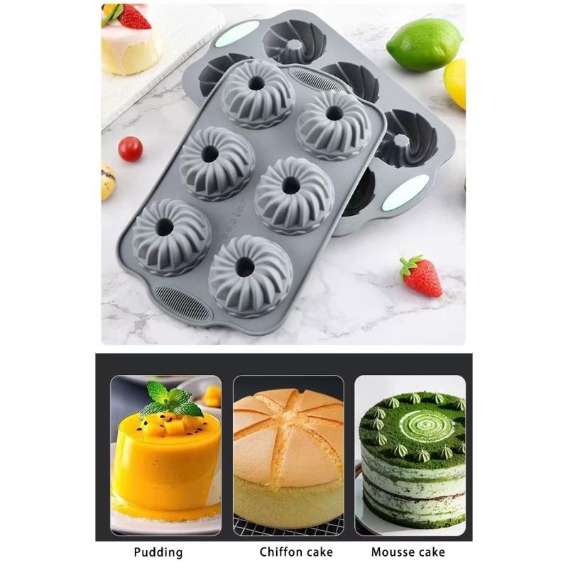 Heat Resistant Silicone Fluted Tube Cake Molds for Oven Microwave Baking Pan with Easy Releases Dishwasher Safe Design
