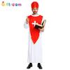 Halloween Themed Party Costume For Men Featuring Creepy Red Cross Priest Design