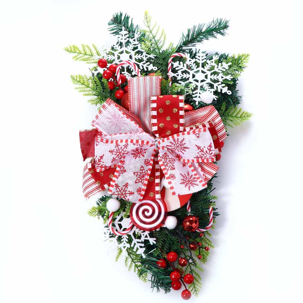 Home Candy Cane Restaurant Green plant Wreath Christmas Tree Garlands Rattan Christmas Decorations