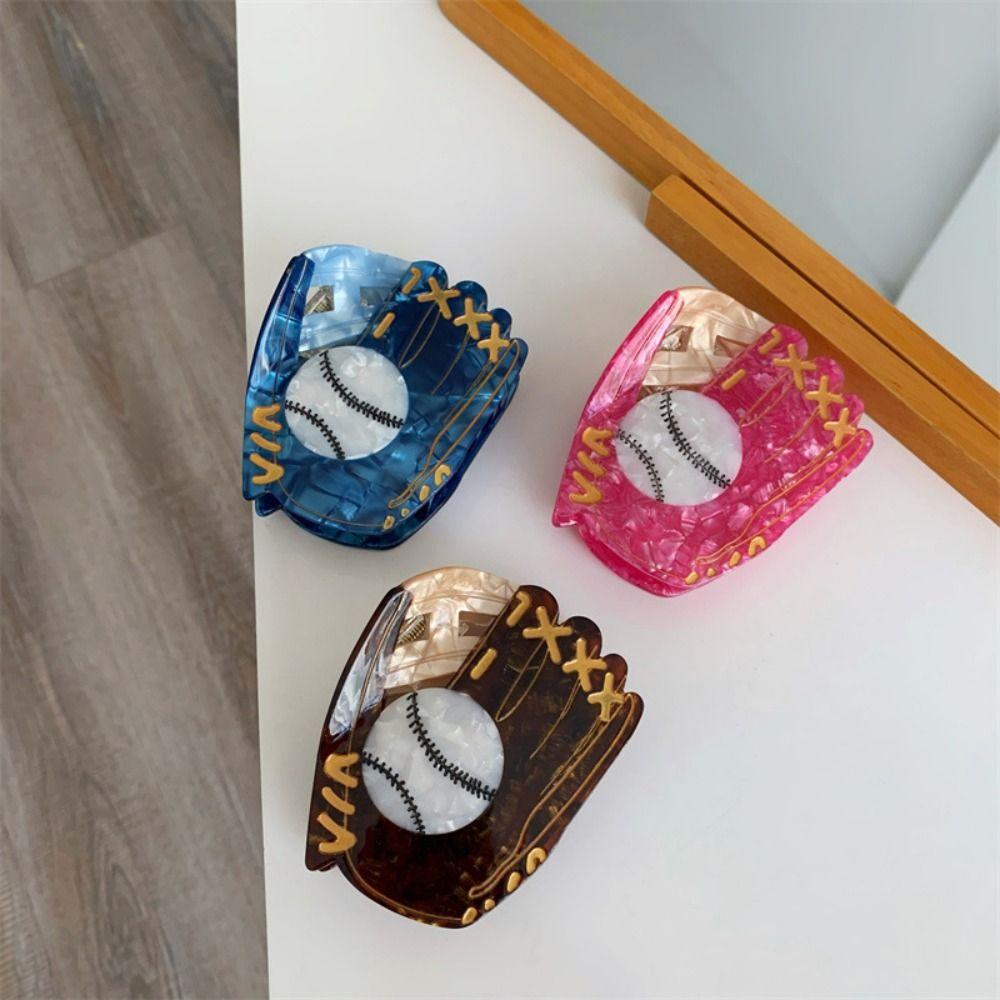 Baseball Sport Ball Series Hair Claw Korean Style Acetic Acid Shark Clip Splicing Hair Claw  Travel