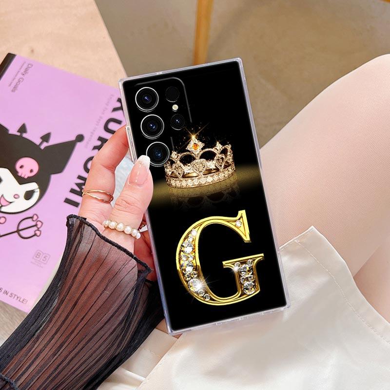 S25FE Klare Hülle Für Samsung Galaxy S26 S25 S24 S23 Ultra S21 FE S22 Plus S26 Ultra Handyhülle Buchstabe G F V H D P C B