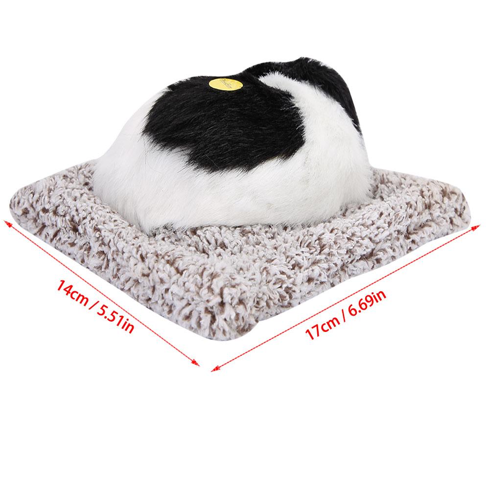 Simulation Sleeping Dog Puppy Ornament Animal Plush Toy Bamboo Charcoal Decor (Black+White)