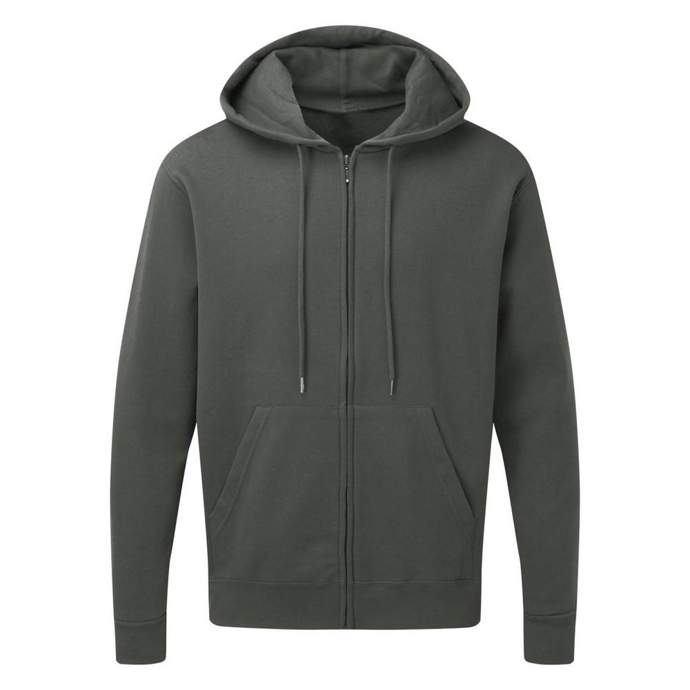 SG Mens Plain Full Zip Hooded Sweatshirt