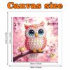 Rosa Eule Voll 5D DIY Perlen Edelstein Kunst Diamant Malerei Kits für Erwachsene/Anfänger Geschenkidee Heimdekoration 11,81x11,81 Zoll