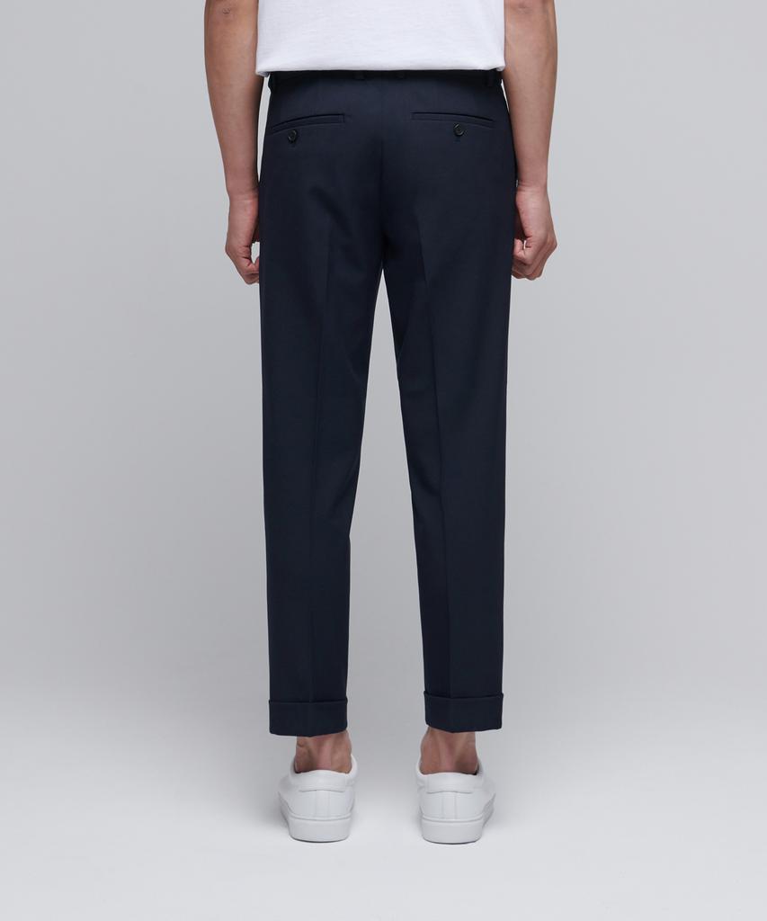 Musinsa Standard Tapered Turn-Up Hidden Banding Crop Slacks [Navy]