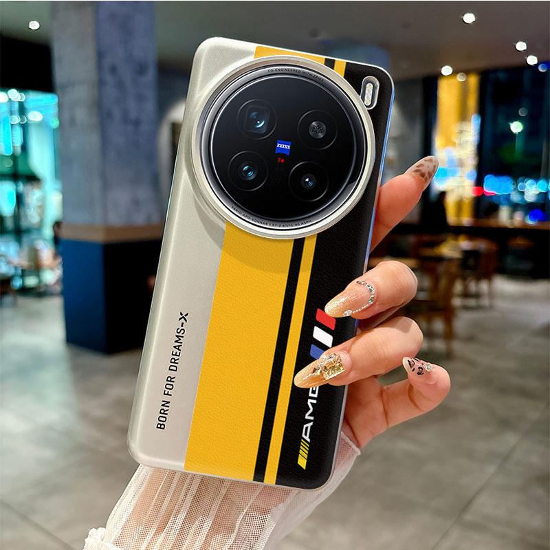 For VIVO X200 X200 Pro X200 ProMini X200s X200 Ultra Camera Painted Color-Block Anti-Drop Anti-Fingerprint Phone Case For VIVO X200 жёлтый