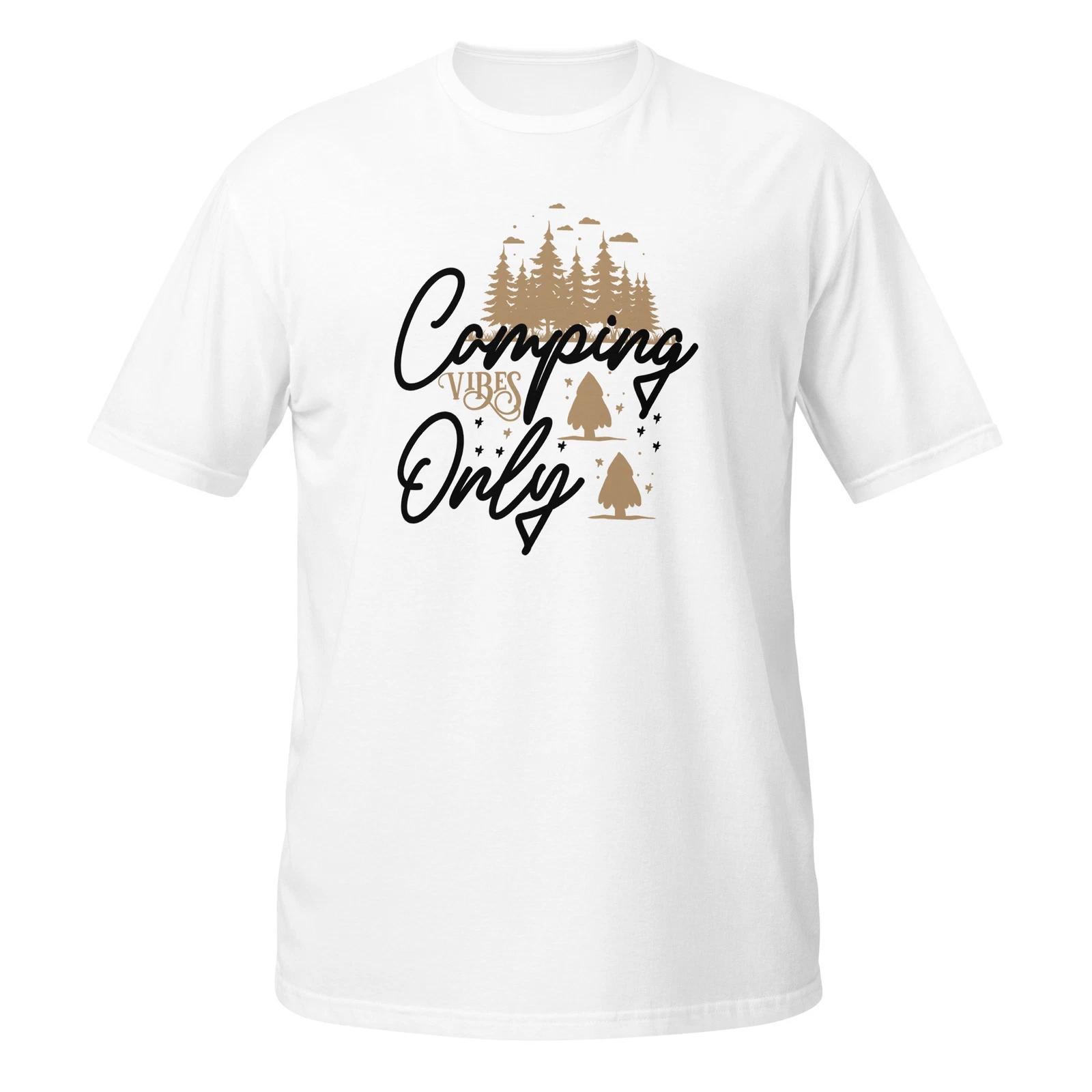 Camping Unisex 100% Cotton T-shirt Mens Tees Top, Hiking Nature Tent Travel Outdoors Adventure Backpacking XL
